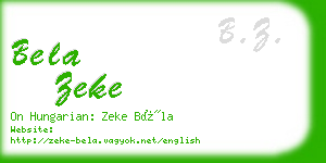 bela zeke business card